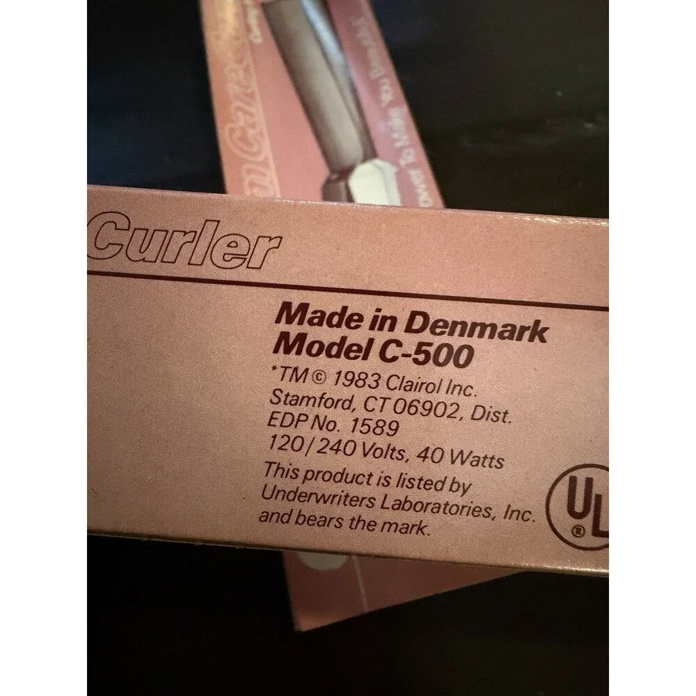Clairol Custom Care C-500 Curling Iron 3/4” Velvet Surface Protects Hair VTG NEW